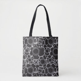 Bolso De Tela Matriz floral abstracta (carbón) Arte fino