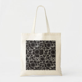 BOLSO DE TELA MATRIZ FLORAL ABSTRACTA NEGRA