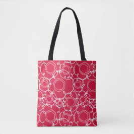 Bolso De Tela Matriz floral abstracta (rojo) Arte fino