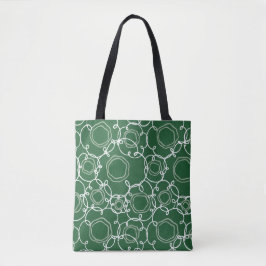 Bolso De Tela Matriz Floral Abstracta (Verde Oscuro) Arte Fino