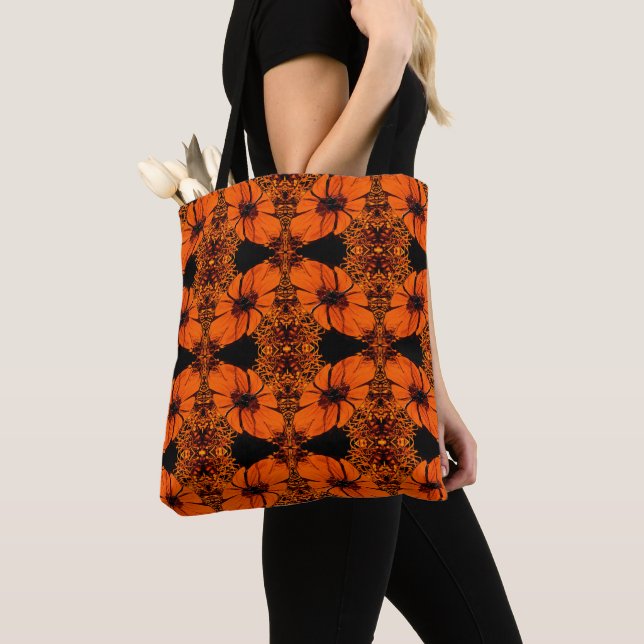 Bolso De Tela Matriz floral de otoño...... (Detalle)
