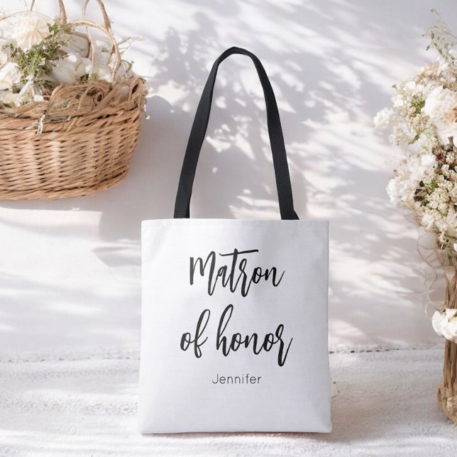 Bolso De Tela Matrón de honor Boda blanco negro (Subido por el creador)