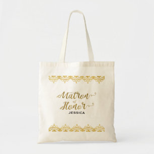Bolso De Tela Matrona de la boda del Relieve metalizado del