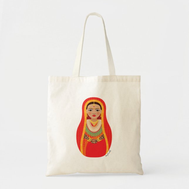 Bolso De Tela Matryoshka Bag de novia nepalí (Frente)