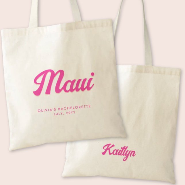 Bolso De Tela Maui Bachelorette Party personalizado Tote Bag (Maui Bachelorette Party Tote Bag)