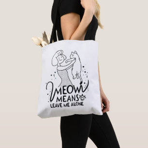 Bolso De Tela Maullar Significa Déjame Solo - Gato Divertido Est
