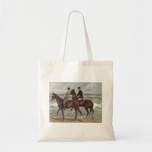 Bolso De Tela Max Liebermann: Dos jinetes en la playa Arte (Frente)
