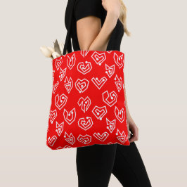Bolso De Tela Mazes de San Valentín blanco