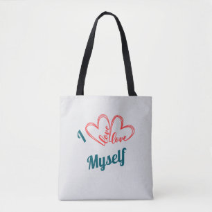 Bolso De Tela Me amo a mí mismo - Botón de autocuidado