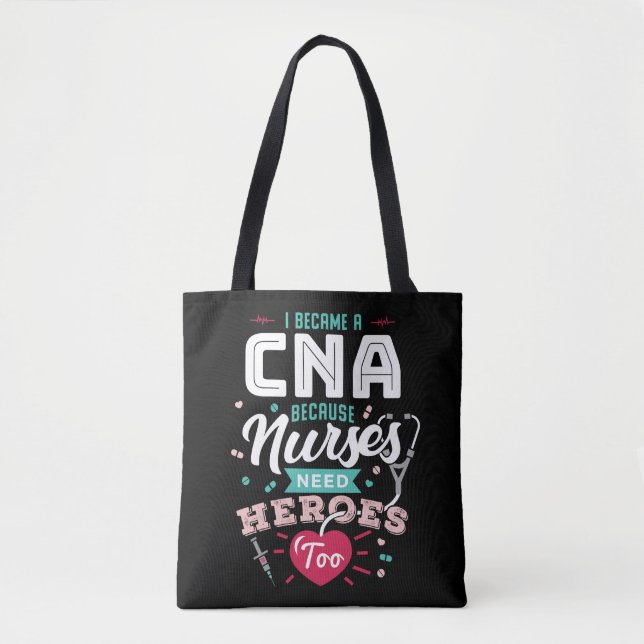 Bolso De Tela Me convertí en un CNA porque las enfermeras tambié (Anverso)