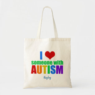 Bolso De Tela Me Encanta Alguien Con Autismo Aburrido Arcoiris P