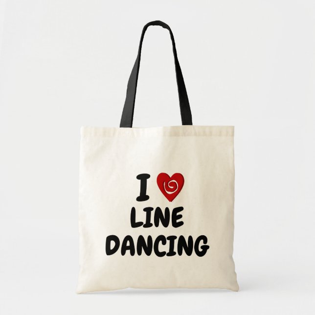 Bolso De Tela Me encanta el baile de la línea I Heart con baile  (Frente)