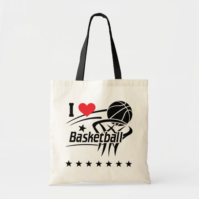 Bolso De Tela Me encanta el baloncesto Tote Bag (Frente)