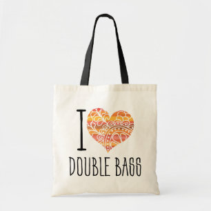 Bolso De Tela Me encanta el corazón de la Naranja de doble trase