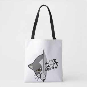 Bolso De Tela me encanta el diseño del amante de los gatos #catl