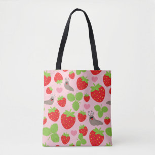 Bolso De Tela Me encanta el patrón sin mar de las fresas