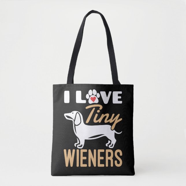 Bolso De Tela Me Encanta El Perro Dachshund Divertido De Wieners (Anverso)