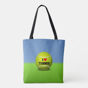Bolso De Tela Me encanta el tenis - la pelota de tenis - el cés