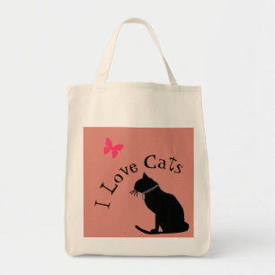 Bolso De Tela Me Encanta El Tote Gráfico Rosa Y Blanco