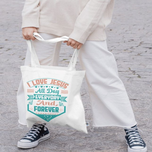 Bolso De Tela Me Encanta Jesus Faith Christian Tote Bag (Subido por el creador)