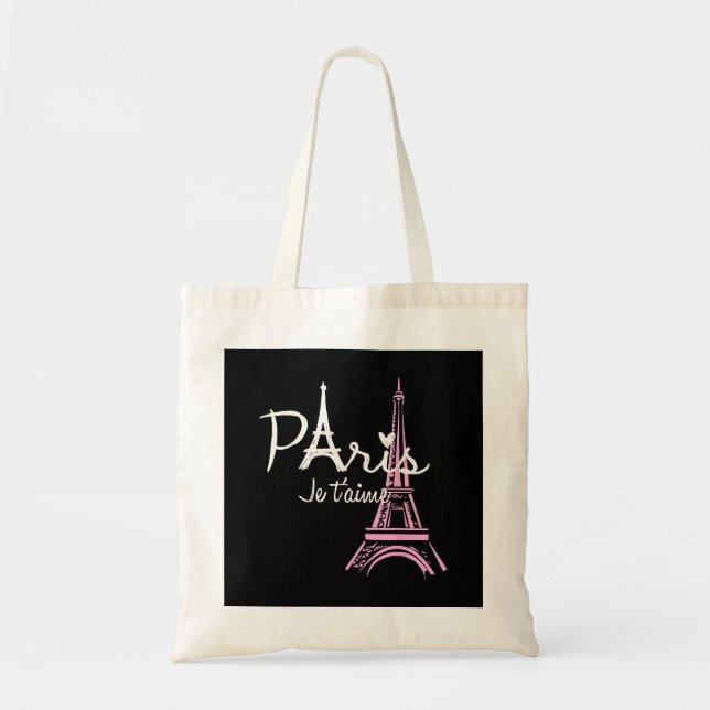 Bolso De Tela Me encanta la Torre Eiffel de París (Frente)