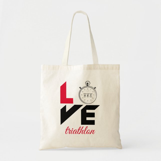 Bolso De Tela Me encanta la triatlón (Frente)