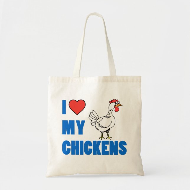 Bolso De Tela Me encanta mi gallina (Frente)