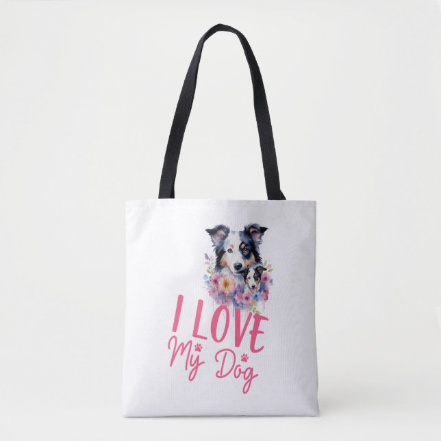 Bolso De Tela Me encanta mi perro (Anverso)