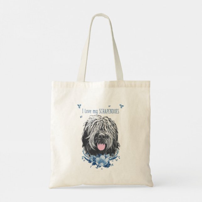 Bolso De Tela Me encanta mi Schapendoes (Reverso)