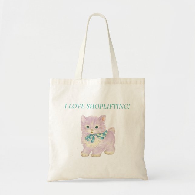 BOLSO DE TELA ME ENCANTA MOSTRAR EL TOTE KITTEN (Frente)