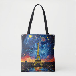 Bolso De Tela Me encanta París Torre Eiffel Ilustracion Viajes A