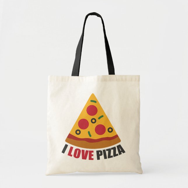 BOLSO DE TELA ME ENCANTA PIZZA (Frente)