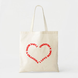 Bolso De Tela Me encanta ser una abuela diseño de corazón rojo p