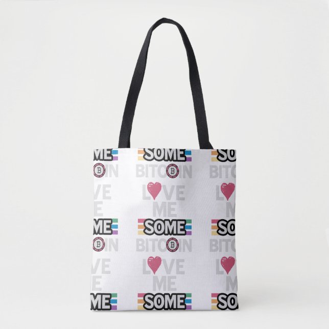 Bolso De Tela "Me encanta un Bitcoin" White Totebag (Anverso)