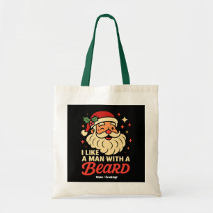 Bolso De Tela Me Encanta Un Hombre Con Barba Noche De Papá Noel