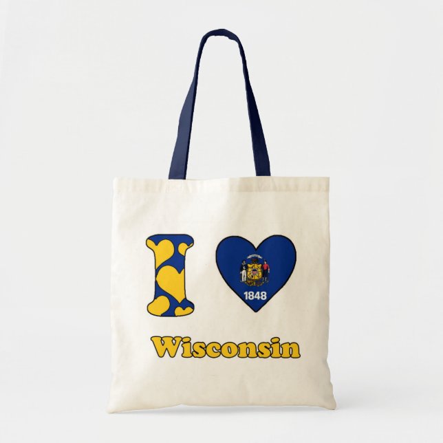 Bolso De Tela Me encanta Wisconsin (Frente)