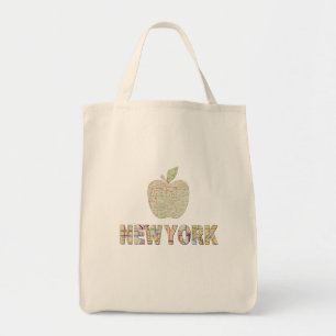 Bolso De Tela Me encantan las camisetas de Nueva York Mapa de la