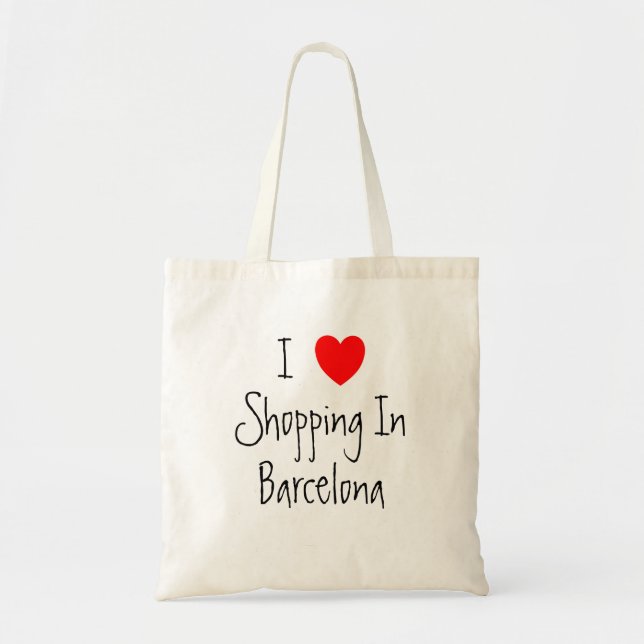 Bolso De Tela Me Encantan Las Compras En Barcelona (Frente)
