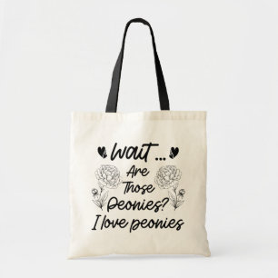 Bolso De Tela Me encantan las flores botánicas Peonies Lover Peo