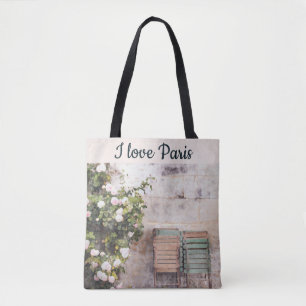 Bolso De Tela Me encantan las flores de escena de París
