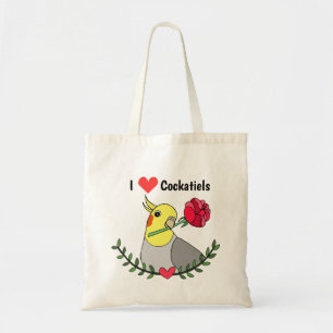 Bolso De Tela Me encantan las galaxias Cute Funny Cockatiel Bird