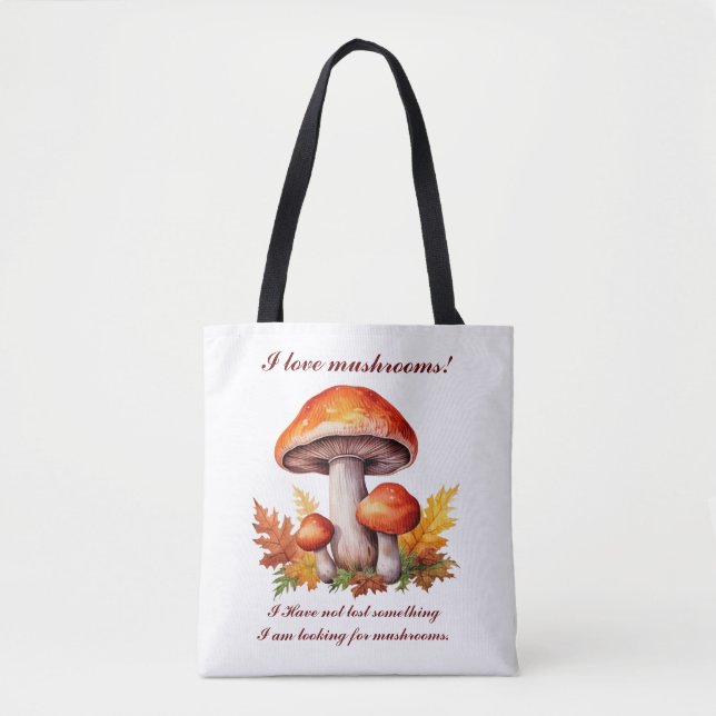 Bolso De Tela Me encantan las setas (Anverso)