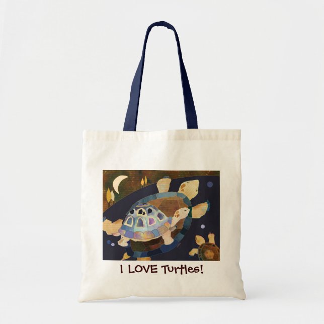 Bolso De Tela ¡ME ENCANTAN LAS tortugas! Cute Grocery (Frente)