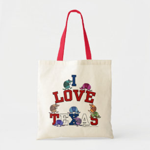 Bolso De Tela Me encantan los armadillos de colores de Texas