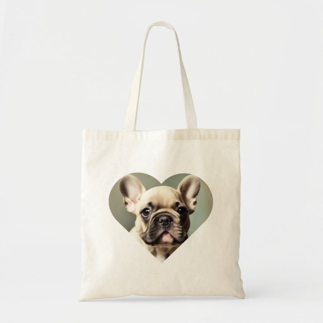 BOLSO DE TELA ¡ME ENCANTAN LOS BULLDOGES FRANCESES! UN BULLDOG F (Frente)