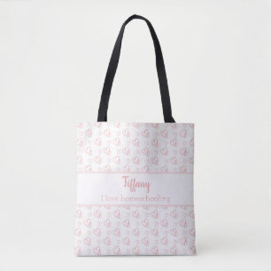 Bolso De Tela Me encantan los corazones de la bonito en el coleg