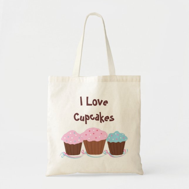 Bolso De Tela Me encantan los cupcakes (Frente)