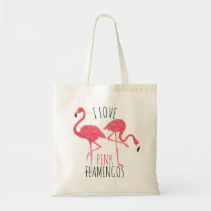 Bolso De Tela Me encantan los flamencos rosados Mensajes de text