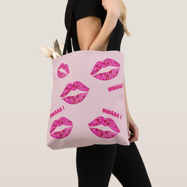 Bolso De Tela ¡Me encantan los labios 01 MWAAA! (Detalle)