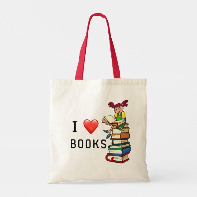 Bolso De Tela Me encantan los libros // Cita de lectura divertid (Reverso)